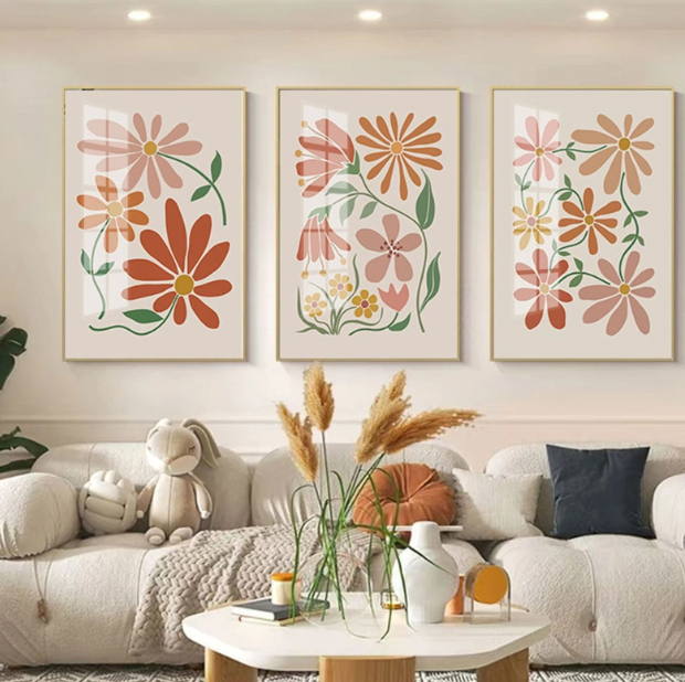 Set de Lámina Minimalista Floral