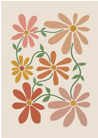 Set de Lámina Minimalista Floral