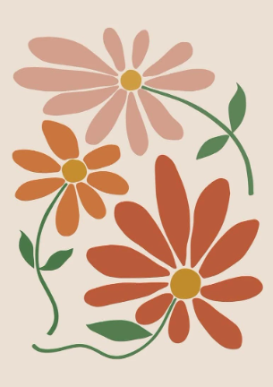 Set de Lámina Minimalista Floral