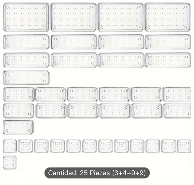 Juego de Cajas Organizadoras de Acrílico 25und